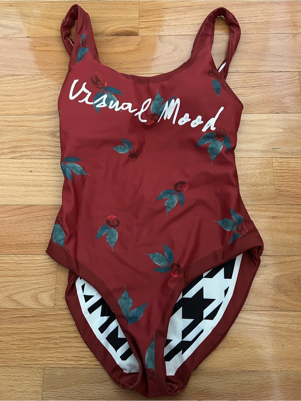 Girls' Red Floral One-Piece Swimsuit